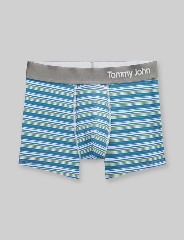 TOMMY JOHN MENS COOL COTTON STRIPE TRUNKS UNDERWEAR BLUE LARGE-NWT