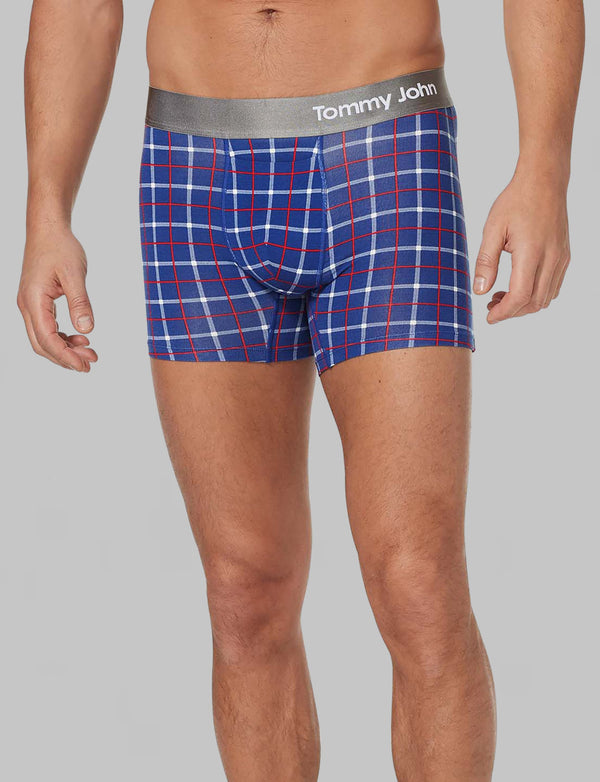 Tommy John Men's Trunk 4 Underwear - Cool Cotton Boxers with Supportive  Contour Pouch - Cool, Dry Pima Cotton Blend (Small, Black) at  Men's  Clothing store