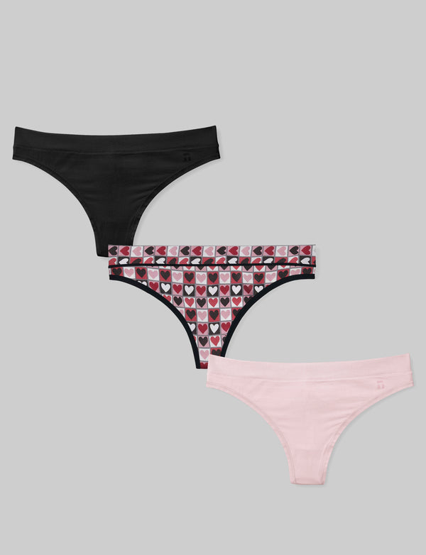 Tommy John Women's Underwear, Thong, Second Skin Fabric, 3 Pack