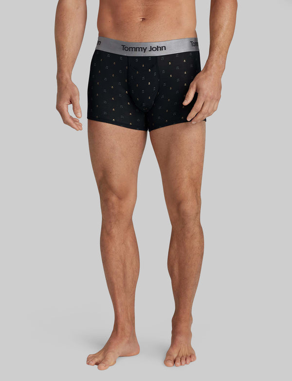 NWT $64 TOMMY JOHN [ Large ] Cool Cotton 4-Inch Boxer Briefs Black [ 2  piece ]