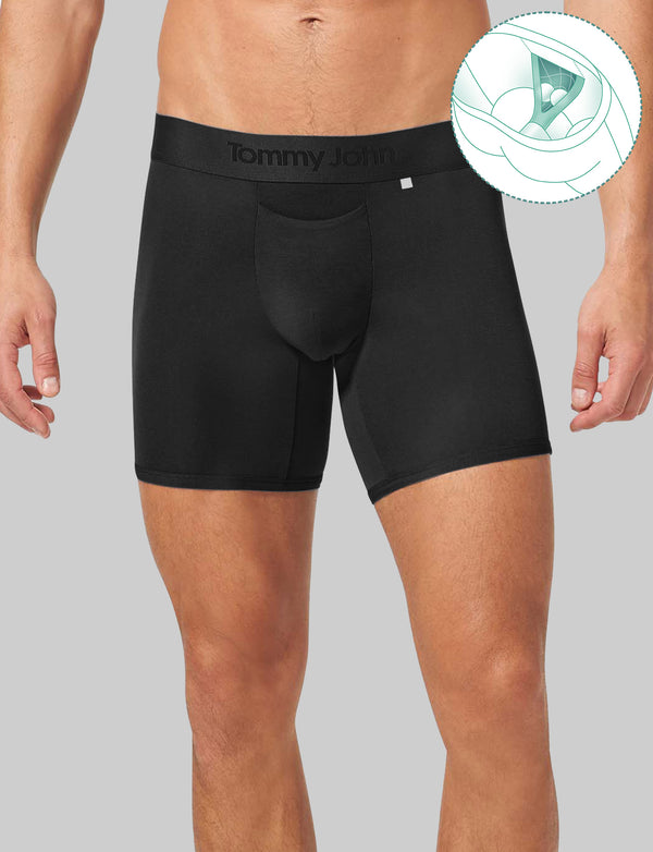 Second Skin 6 Inch Boxer Brief - 2 Pack Black L by Tommy John
