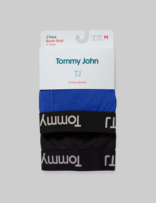 Tj  Tommy John™ Men's 6 Boxer Briefs 2pk - Black/dress Blue Xxl
