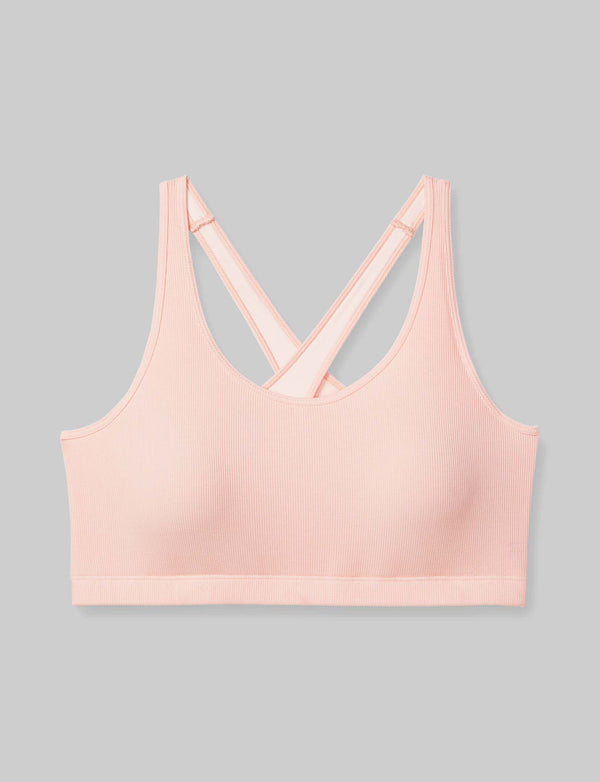 Scallop Hem Double Strap Sports Bra - Etched Pink – Jed North Canada