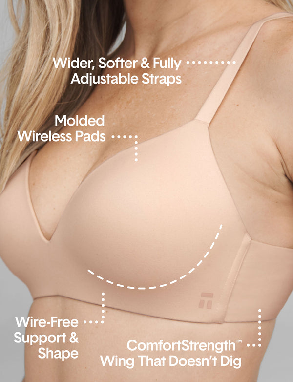 Tommy John Second Skin Lightly Lined Wireless Bra Soft Pink 38DD NEW With  Tags - Helia Beer Co
