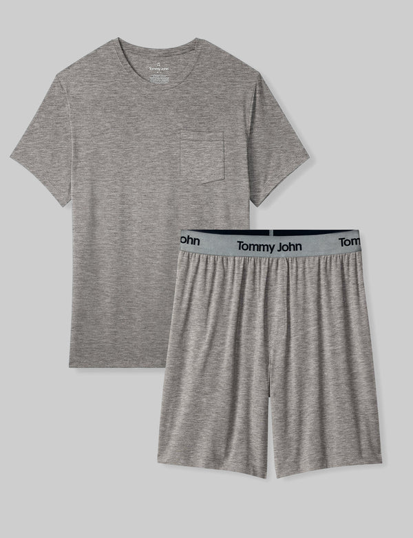 Tommy John Men's Second Skin Pajama Pocket T-Shirt in Black Size XL