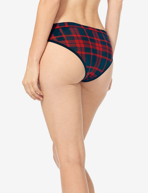 TOMMY JOHN~LARGE~1000861~Women's Holiday Red Plaid Second Skin Modal Cheeky  - Helia Beer Co