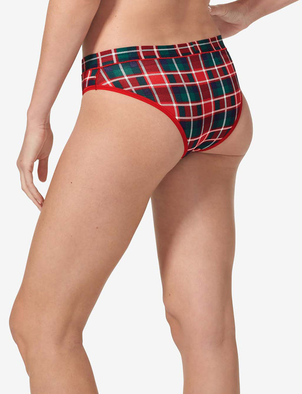 TOMMY JOHN~LARGE~1000861~Women's Holiday Red Plaid Second Skin Modal Cheeky  - Helia Beer Co