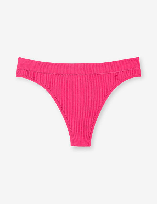 3 Pack rib seamfree thongs pink, coral & dark pink - WOMEN's