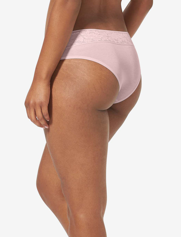 Tommy John Women's Underwear, Cheeky Lace Panties, Second Skin Fabric,  Black/Maple Sugar/Soft Pink, Small, 3 Pack at  Women's Clothing store