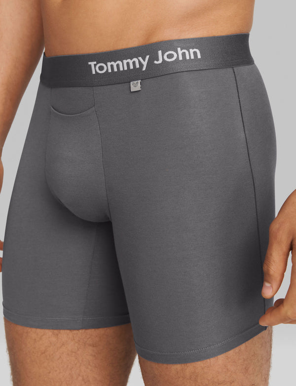 Tommy John Men's Underwear – Cool Cotton Hammock Pouch Boxer Brief with  Longer 8 Inseam – Comfortable Underwear, Iron Grey, Small at  Men's  Clothing store