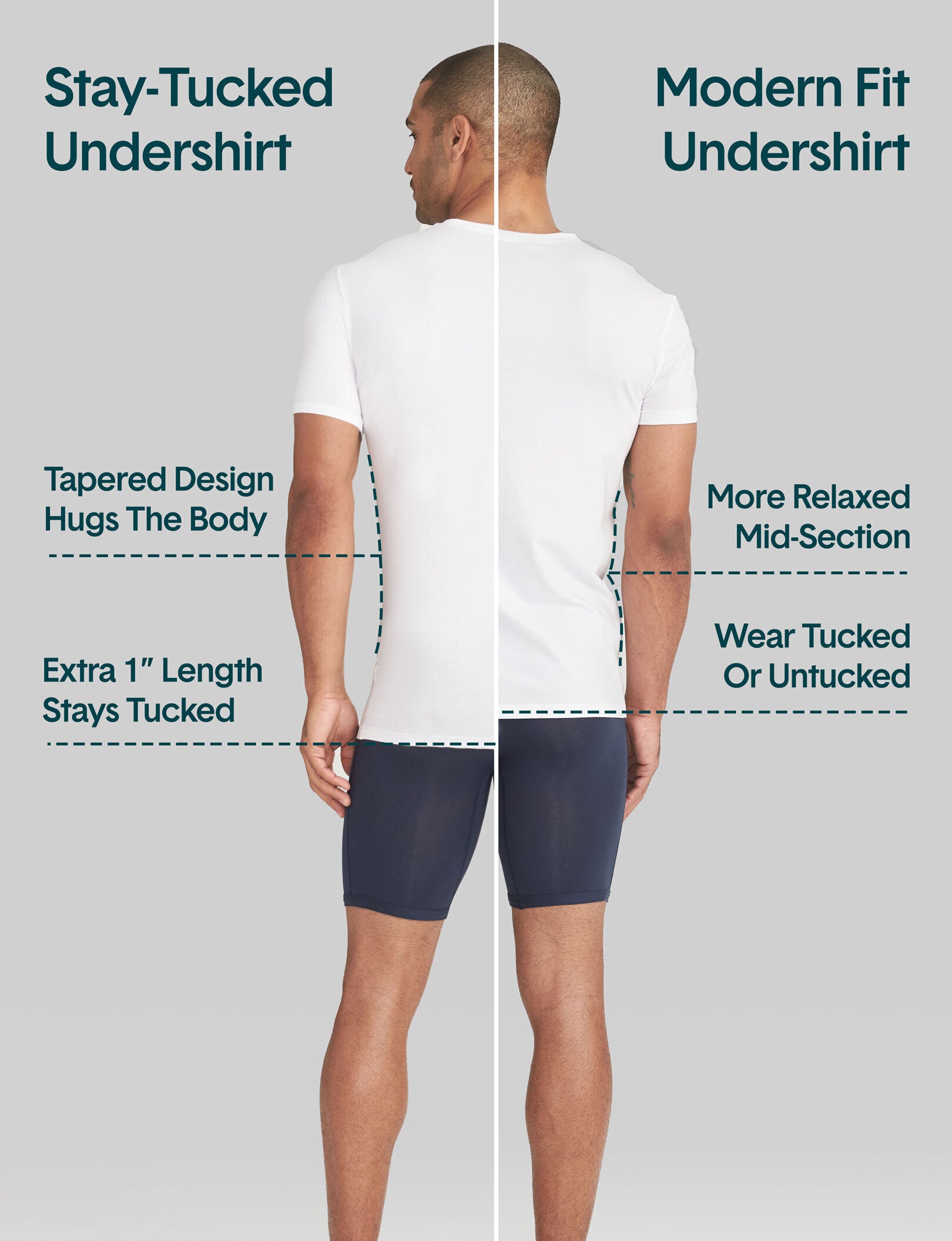 Second Skin Crew Neck Stay-Tucked Undershirt (6-Pack)